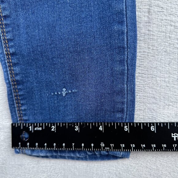 Almost Famous Skinny Jeans Mid Rise Distressed Women Size 7 Medium Wash Blue - Picture 7 of 12
